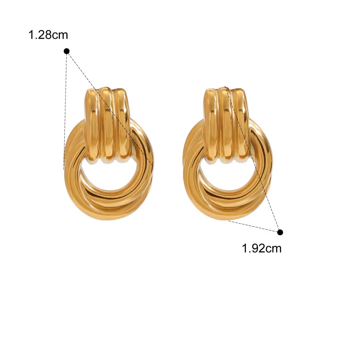 Uworld Minimalistic Stainless Steel Ring Stud Earrings Waterproof Fashion Charm Metal Daily Versatile Jewellery for Women Gift