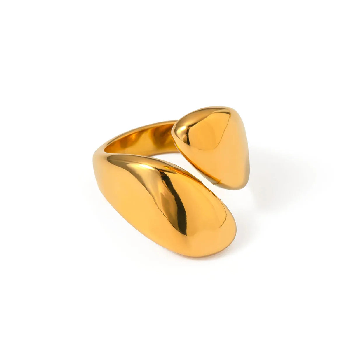 Youthway Smooth Stainless Steel Minimalist Smooth Asymmetrical Open Ring Low Key Luxury Unisex Jewelry Gift New