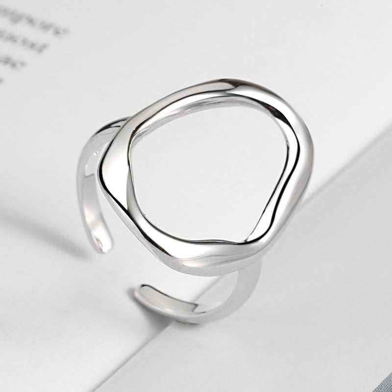 Bague Géométrique Tendance – Ajustable Or & Argent