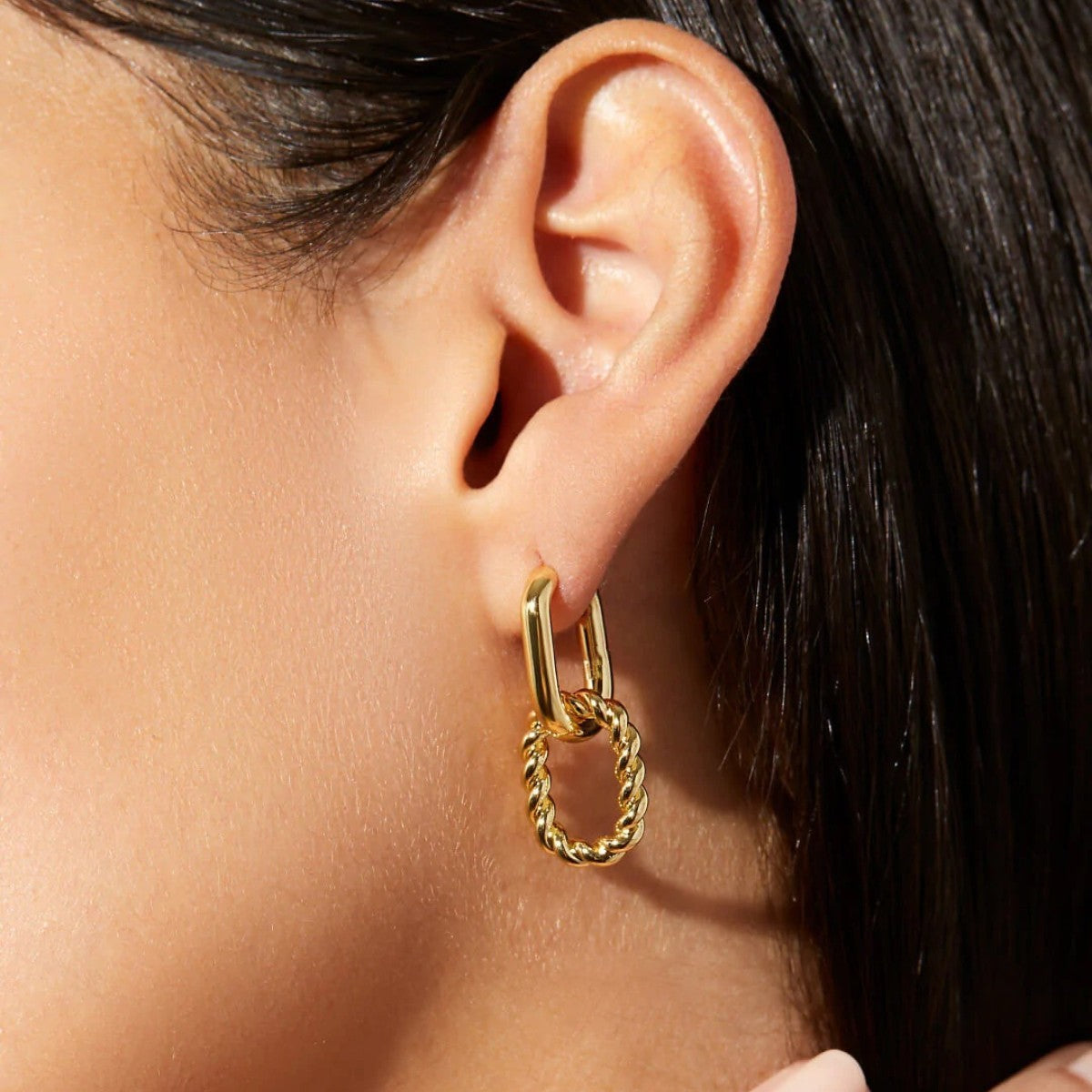 Boucles d'oreilles Dualité torsadée - Élégance quotidienne