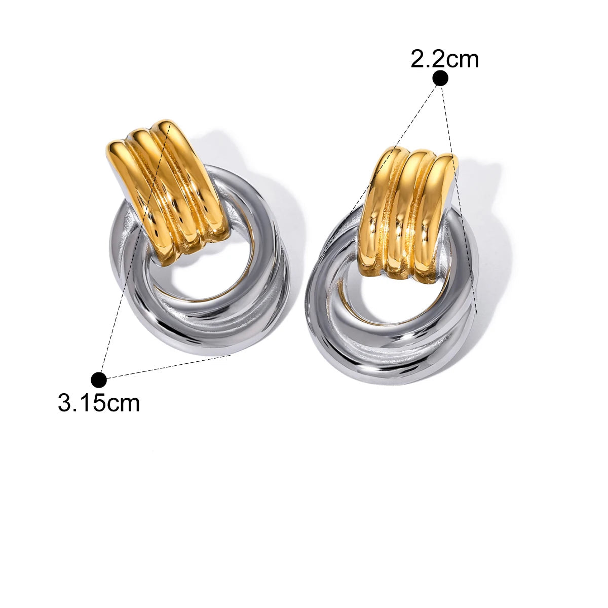 Uworld Minimalistic Stainless Steel Ring Stud Earrings Waterproof Fashion Charm Metal Daily Versatile Jewellery for Women Gift