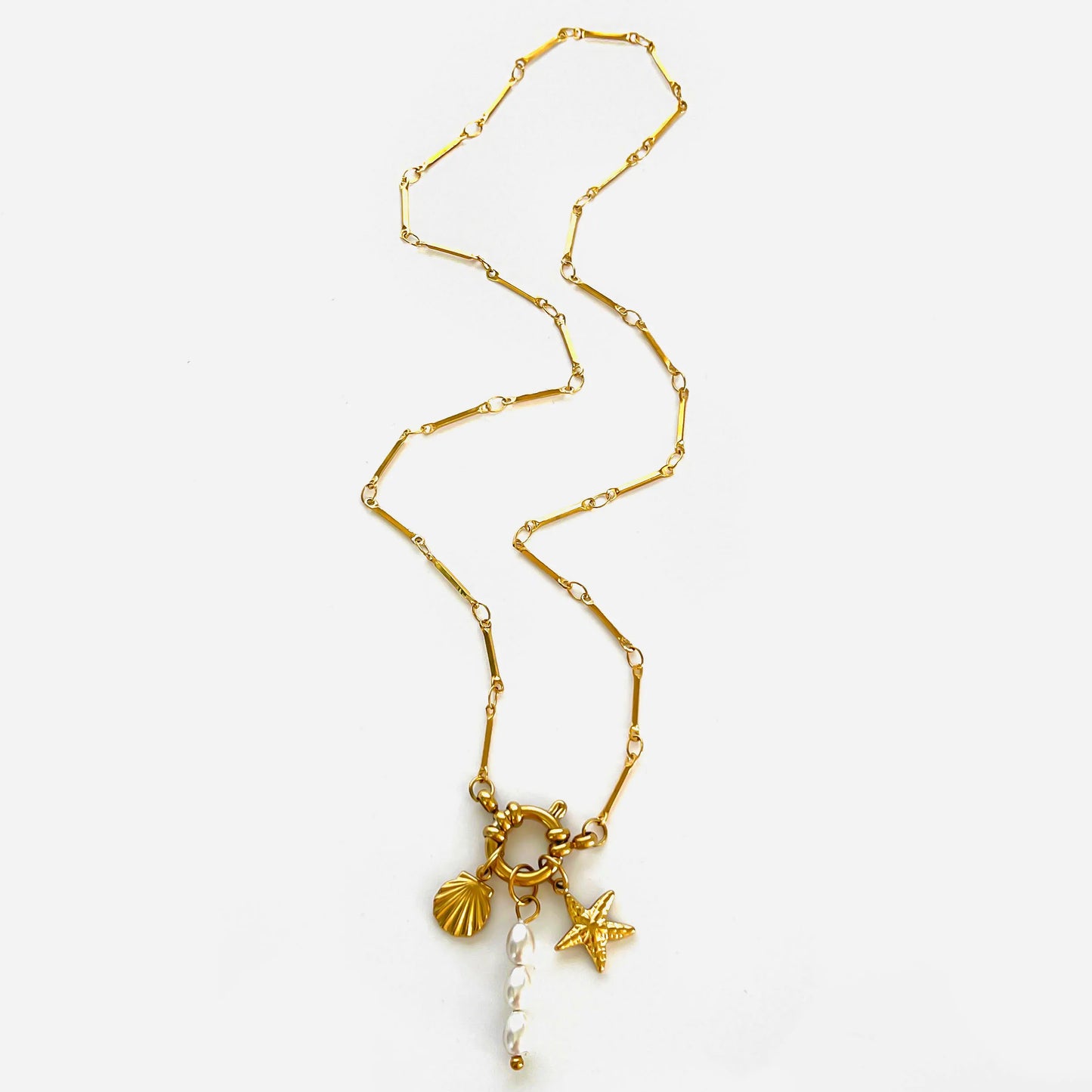 Jewelry Trends 2025 Imitation Pearl Sea Star Shell Stainless Steel Women'S Pendant Choker Necklaces Beach Accessories