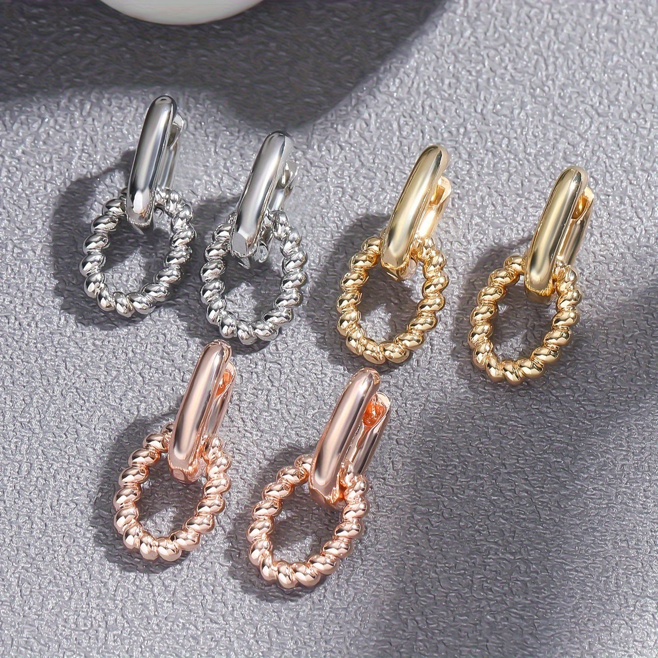 Boucles d'oreilles Dualité torsadée - Élégance quotidienne