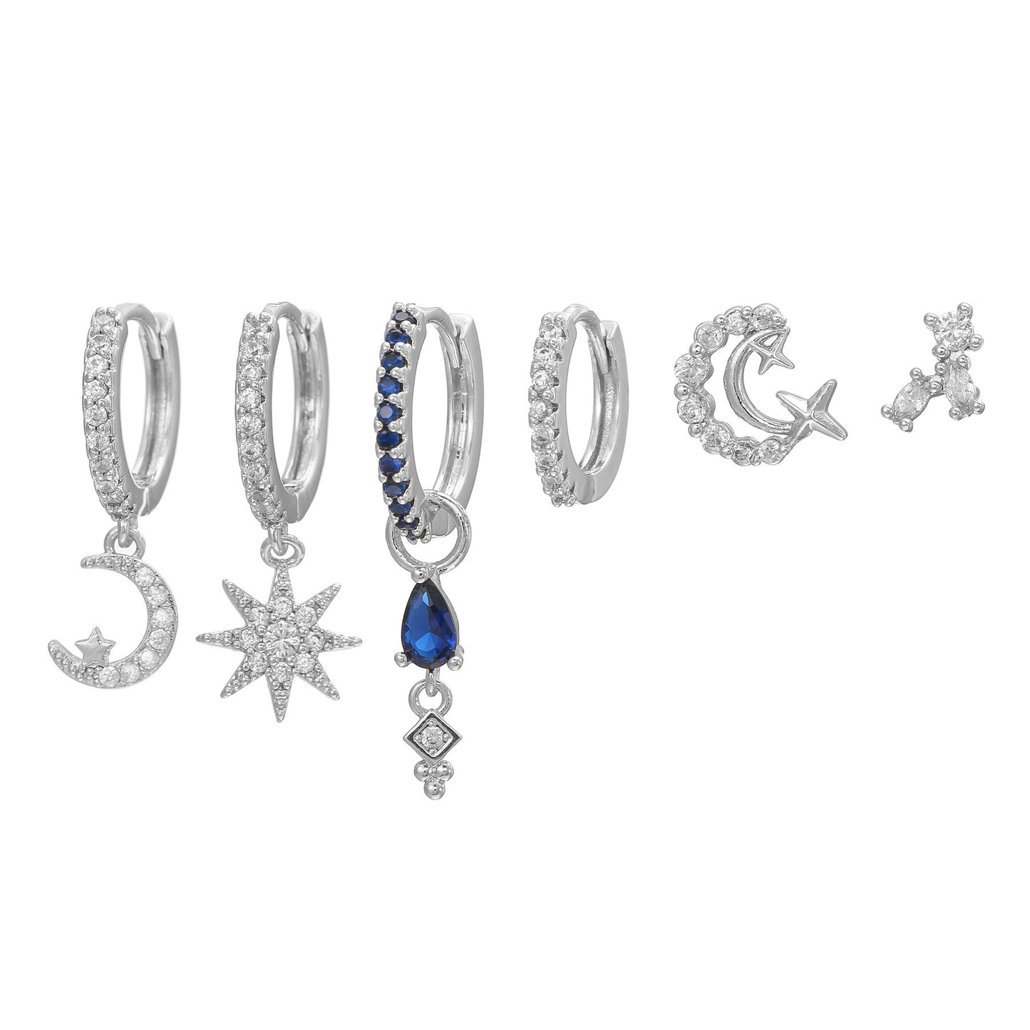 Boucles d'oreilles Étoile et Lune céleste