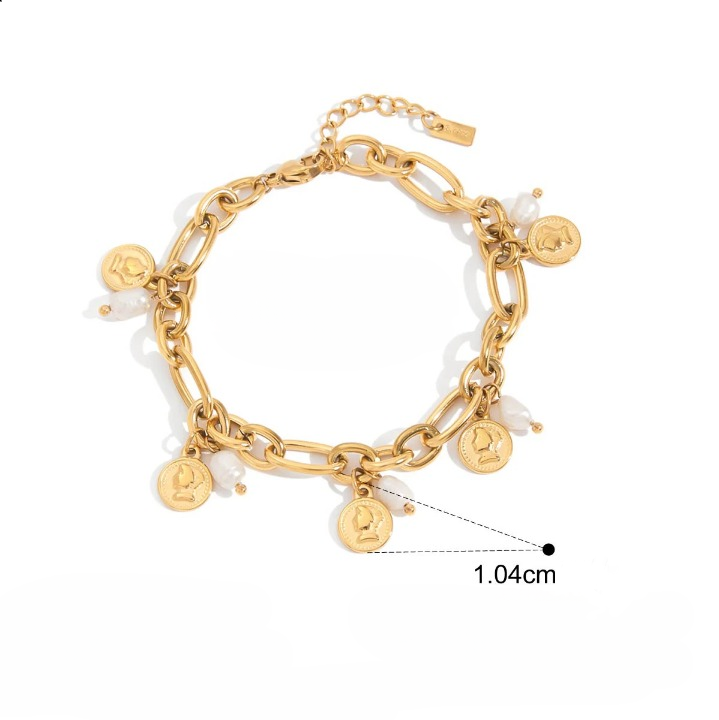 Duo bracelets Élégance impériale - Perles & Médaillons dorés