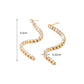 Delicate Simple Shiny White Cubic Zirconia Tassel Dangle Earrings 18K PVD Plated Statement Europe Jewelry Women