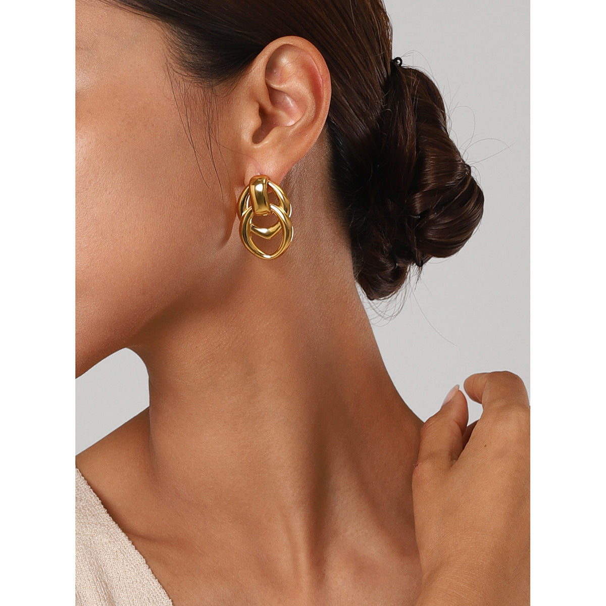 Boucles d'oreilles "Zoey Gold" - L'Élégance texturée