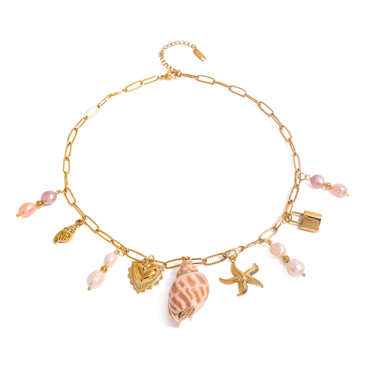 Collier Douceur marine - Perle & coquillages