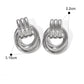 Uworld Minimalistic Stainless Steel Ring Stud Earrings Waterproof Fashion Charm Metal Daily Versatile Jewellery for Women Gift