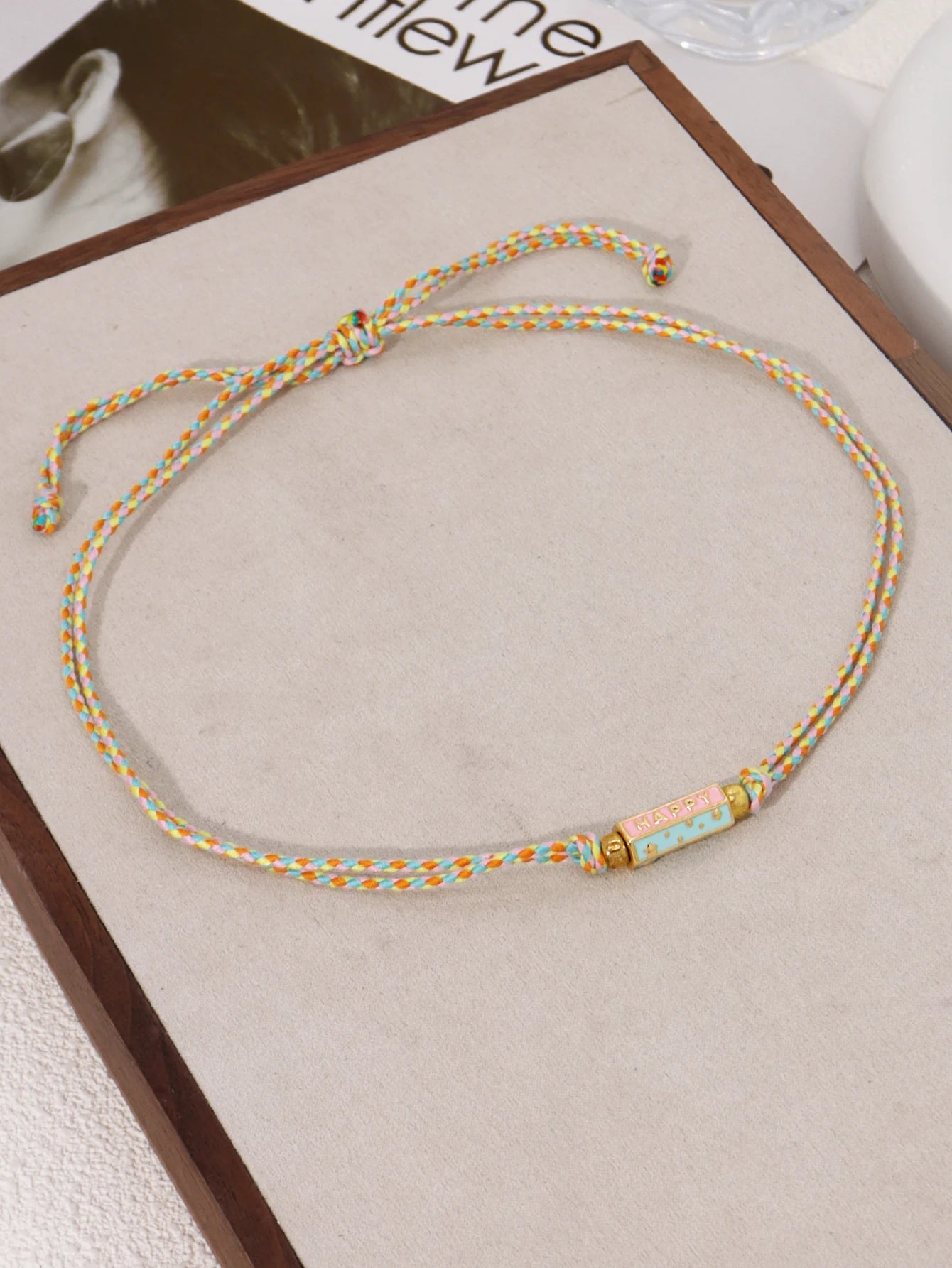 Tribal Style Handmade Braided Rope Pendant Necklace with Letter Charms for Women Party Accessories Necklace Jewelry