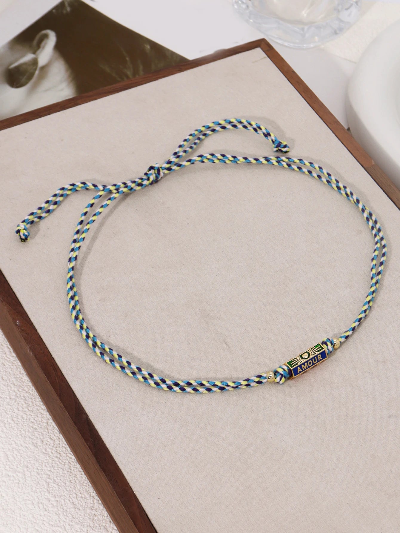 Tribal Style Handmade Braided Rope Pendant Necklace with Letter Charms for Women Party Accessories Necklace Jewelry