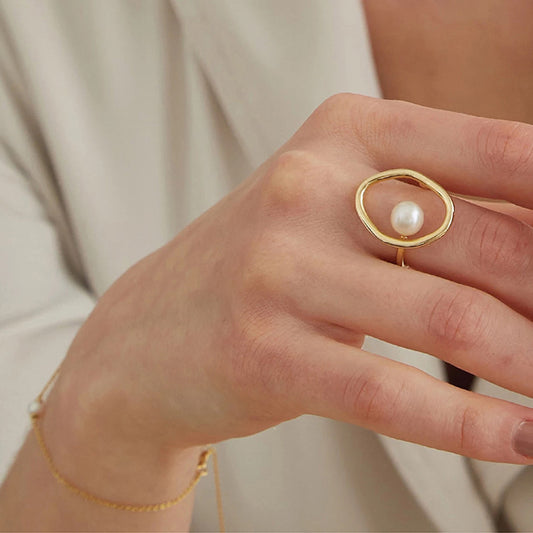 Bague Lumière perlée - Minimalisme et élégance