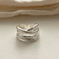BF CLUB 925 Sterling Rings for Women Fashion Geometric Handmade Irregular Interware Gold Ring Party Christmas Gift