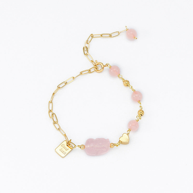 Bracelet Amour Pixiu rose - Charme oriental