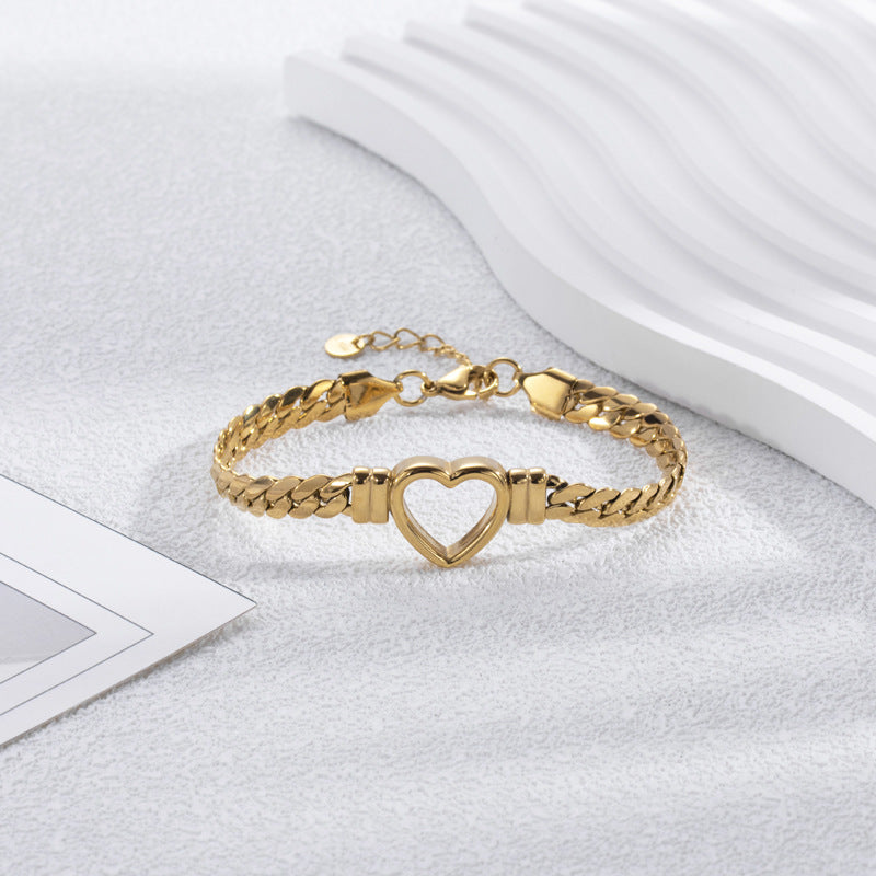 Bracelet Cœur évidé minimaliste