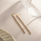 Delicate Simple Shiny White Cubic Zirconia Tassel Dangle Earrings 18K PVD Plated Statement Europe Jewelry Women