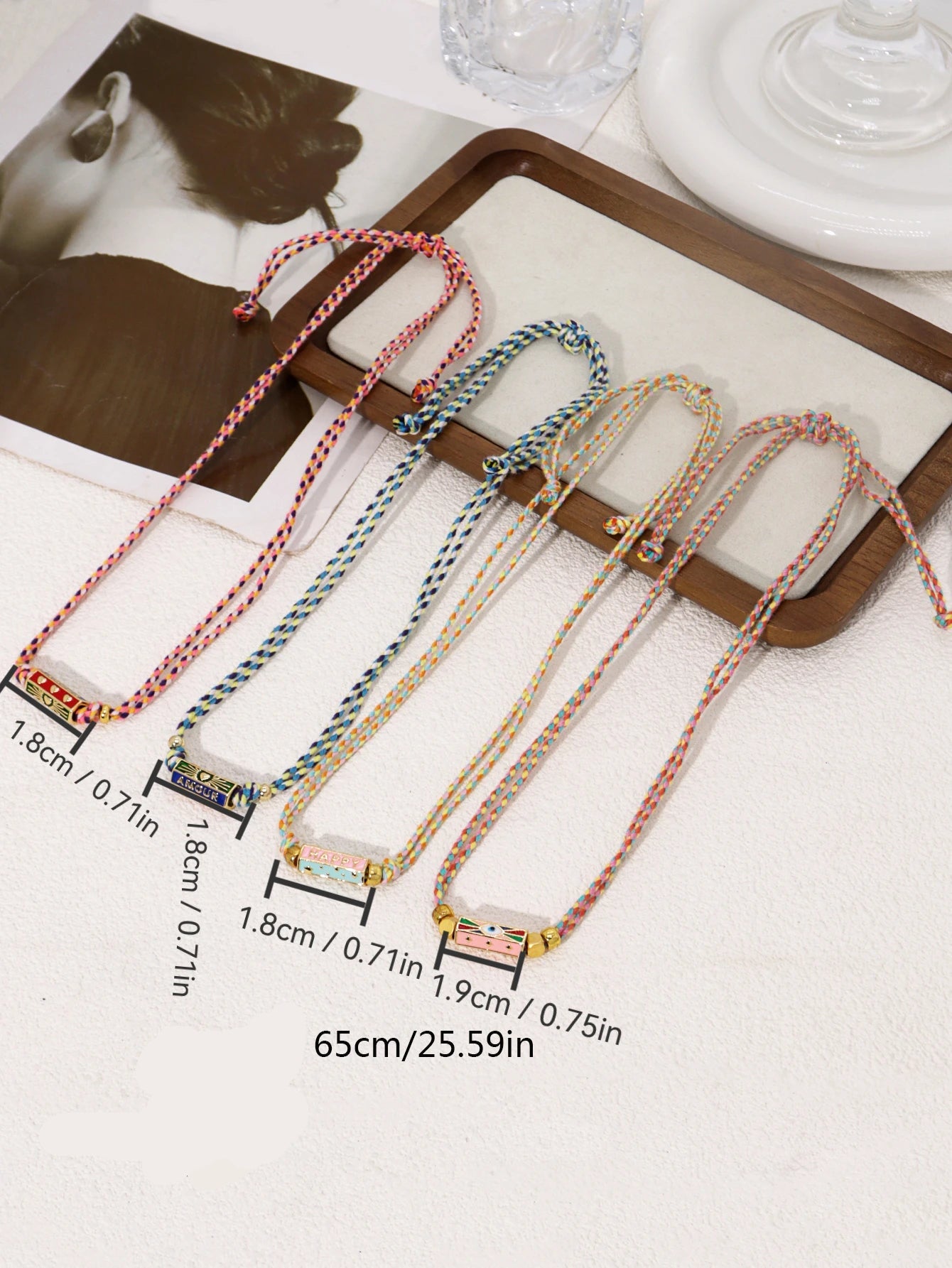 Tribal Style Handmade Braided Rope Pendant Necklace with Letter Charms for Women Party Accessories Necklace Jewelry
