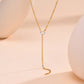 Drop Y Lariat Necklace with Bar Pendant, Stainless Steel Long Chain, Womens Necklaces Trendy