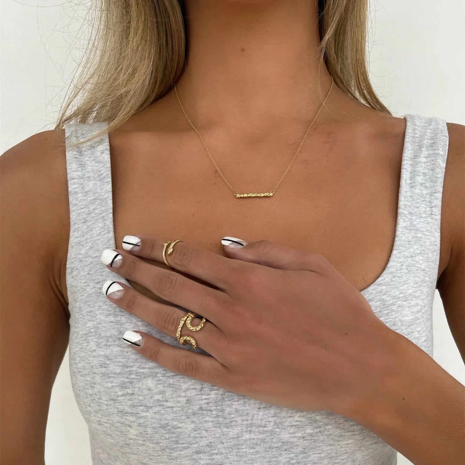 Youthway Metal Double Stainless Steel Opening Ring Vintage Elegant Waterproof Stylish Jewelry for Women Personality Gift 2024