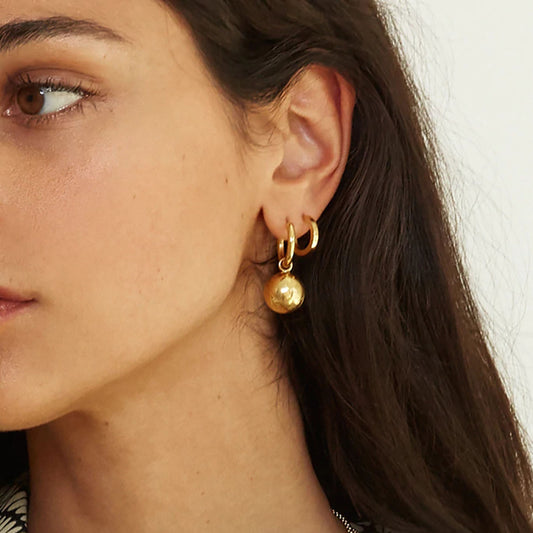 Boucles d'oreilles Boule dorée minimaliste