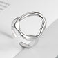 Bague Géométrique Tendance – Ajustable Or & Argent