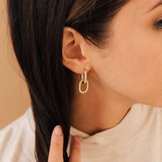 Boucles d'oreilles Dualité torsadée - Élégance quotidienne
