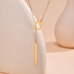 Drop Y Lariat Necklace with Bar Pendant, Stainless Steel Long Chain, Womens Necklaces Trendy