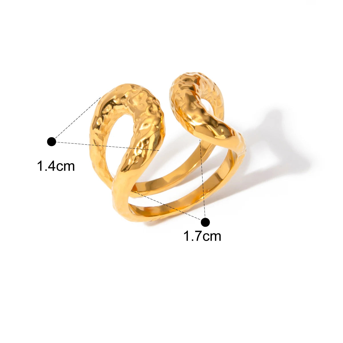Youthway Metal Double Stainless Steel Opening Ring Vintage Elegant Waterproof Stylish Jewelry for Women Personality Gift 2024