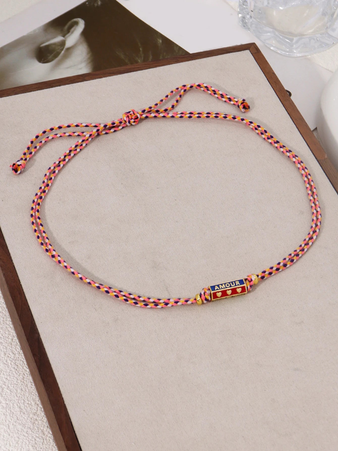 Tribal Style Handmade Braided Rope Pendant Necklace with Letter Charms for Women Party Accessories Necklace Jewelry