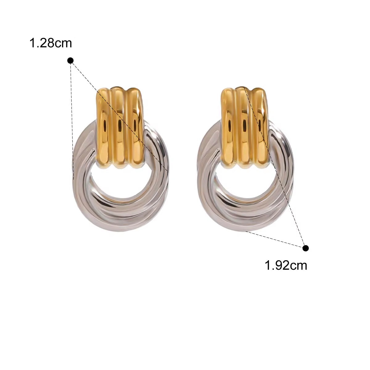 Uworld Minimalistic Stainless Steel Ring Stud Earrings Waterproof Fashion Charm Metal Daily Versatile Jewellery for Women Gift