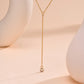Drop Y Lariat Necklace with Bar Pendant, Stainless Steel Long Chain, Womens Necklaces Trendy