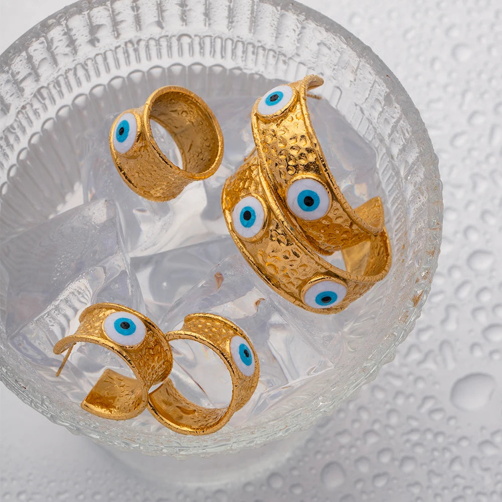 Boucles d’oreilles Œil de démon en acier inoxydable