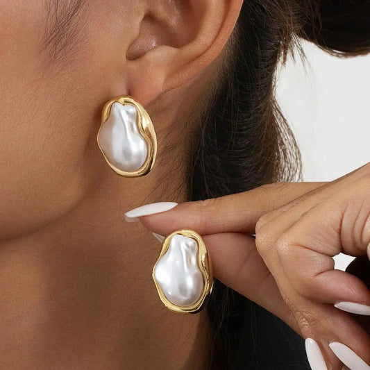  Boucles d'oreilles "Glam baroque" – Finition dorée vintage