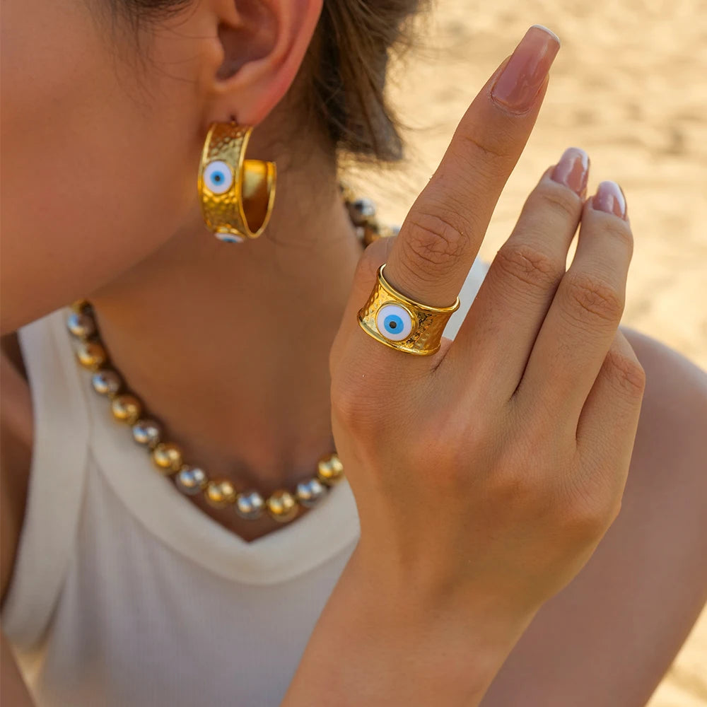 Boucles d’oreilles Œil de démon en acier inoxydable