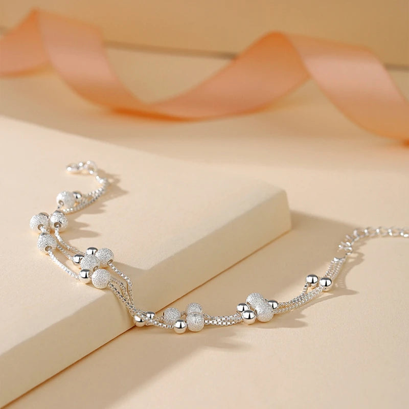  Bracelet Éclat argenté - Perles scintillantes