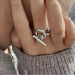 Vintage 925 Sterling Sivler Buckle Engagement Rings for Women Couples New Fashion Creative Geometric Handmade Party Jewelry Gift