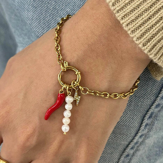 Bracelet "Talisman audacieux" - Charme & Protection dorée