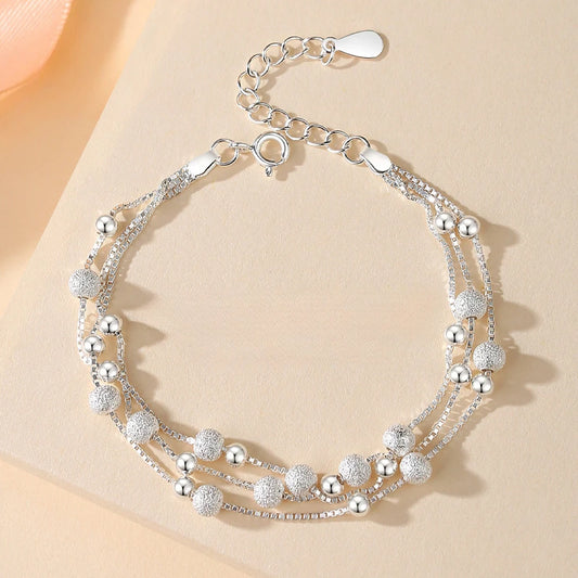  Bracelet Éclat argenté - Perles scintillantes