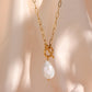 La. Muses Baroque Freshwater Pearl Pendant Stainless Steel Women'S Necklace 18K Gold Plated Fashion Jewelry Gift