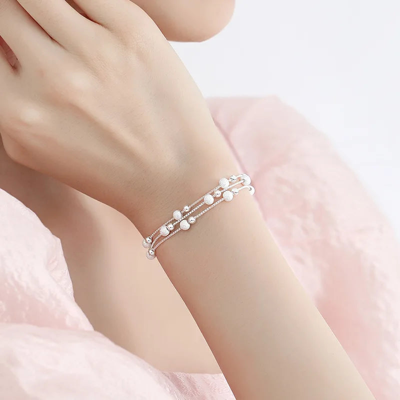  Bracelet Éclat argenté - Perles scintillantes