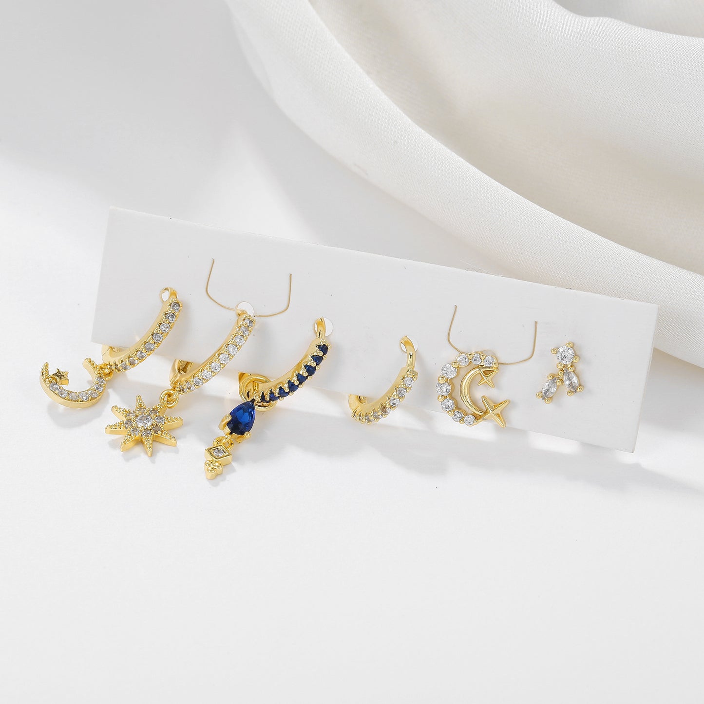 Boucles d'oreilles Étoile et Lune céleste