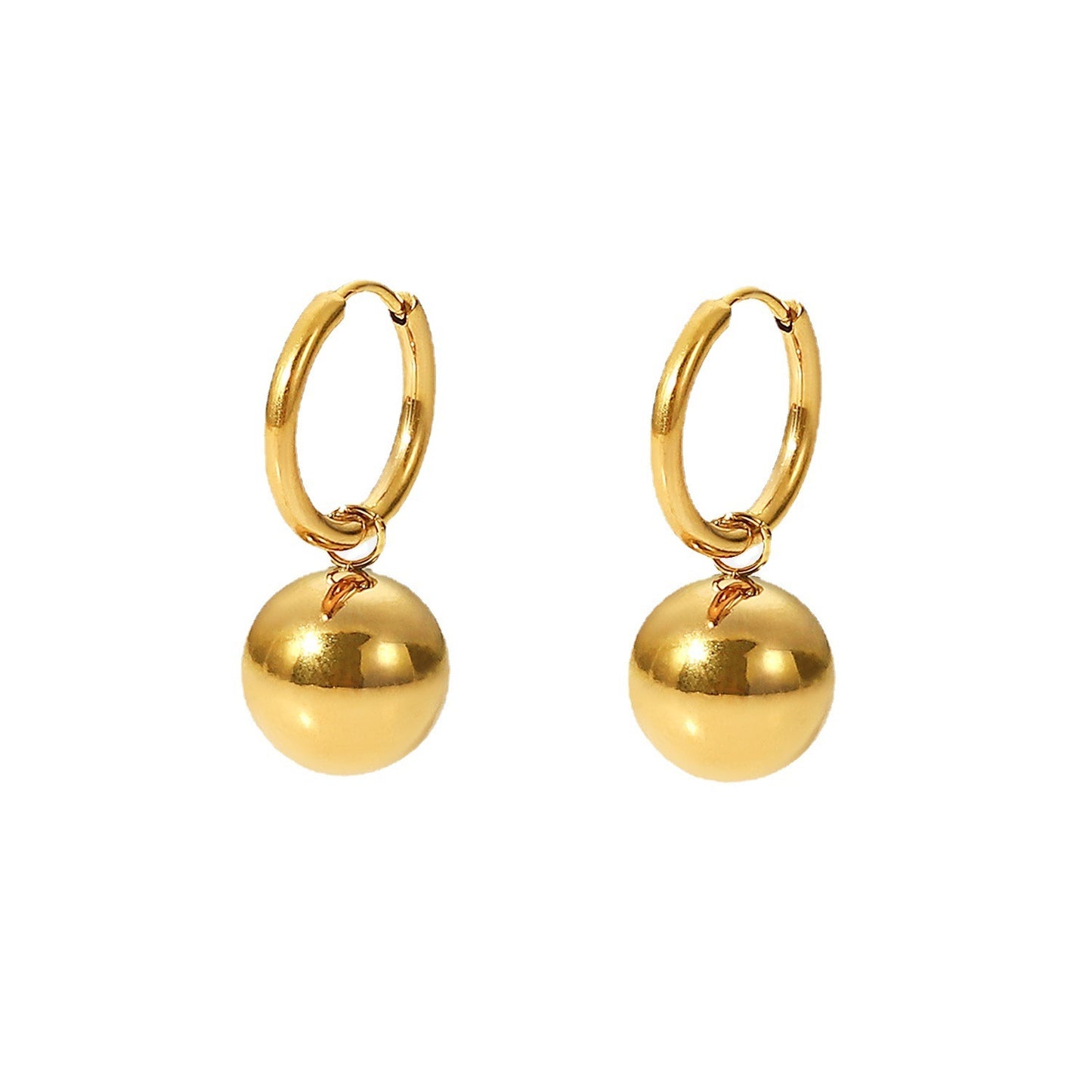 Boucles d'oreilles Boule dorée minimaliste