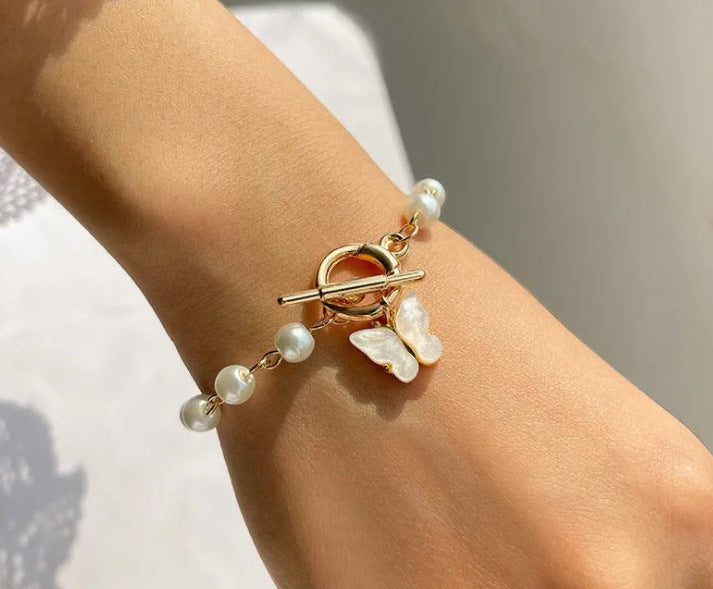 Bracelet Papillon et perles – Douceur féérique