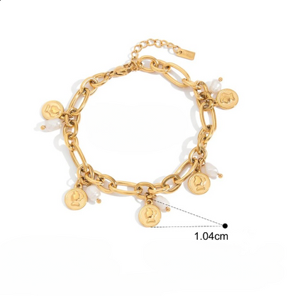 Duo bracelets Élégance impériale - Perles & Médaillons dorés
