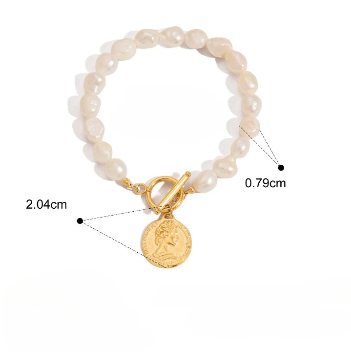 Duo bracelets Élégance impériale - Perles & Médaillons dorés